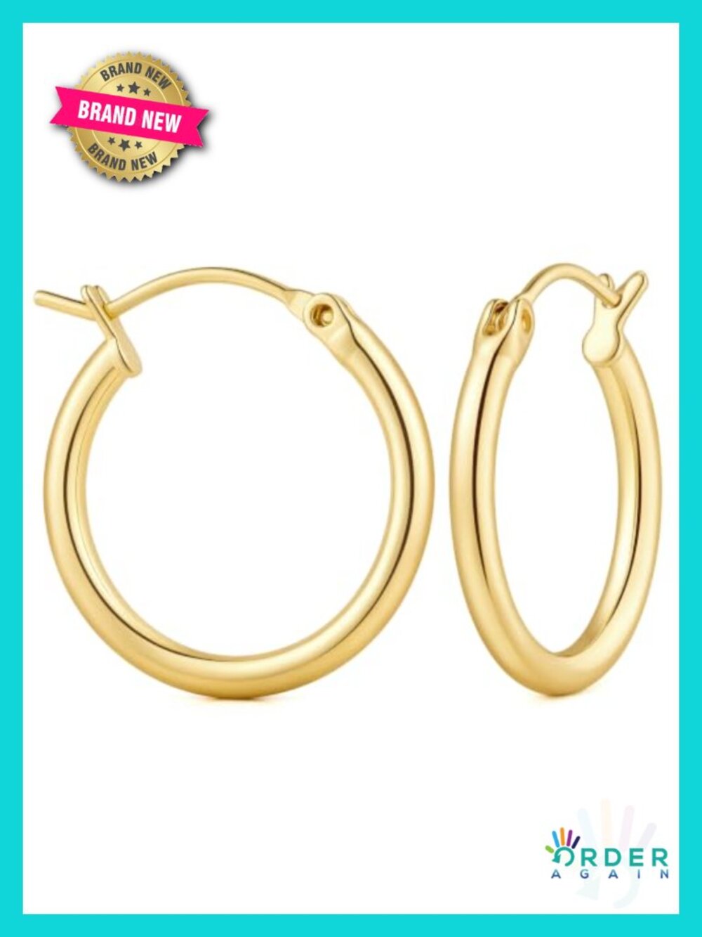 14K Gold Plated Hoop Earrings Small Huggie Earrings for Women